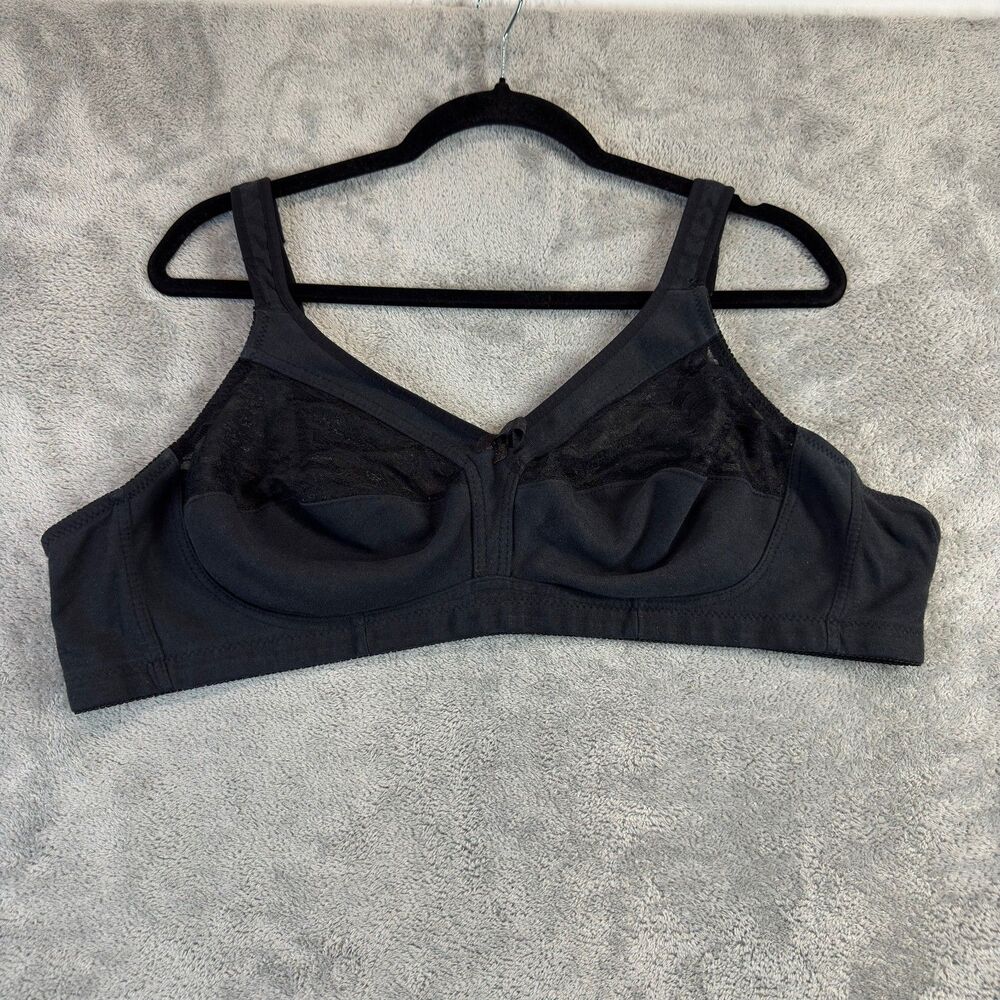 Instant Shaping Bra Women 50B Black Wirefree Lace Plus Size Comfort Full Coverag